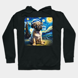Starry Pug Portrait - Dog Portrait Hoodie